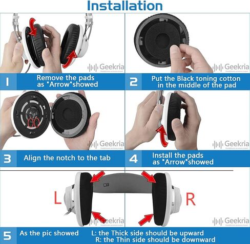 وسائد أذن بديلة من جلد الغنم Geekria Elite لـ AKG K701، K702، Q701، Q702، K601، K612، K712، K400، K500، وسائد أذن لسماعات الرأس، وسادات أذن لسماعات الرأس، وقطع إصلاح غطاء أكواب الأذن (أسود) in Saudi Arabia