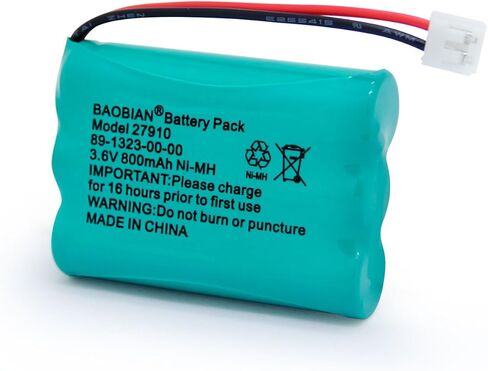 بطارية هاتف لاسلكية قابلة لإعادة الشحن BAOBIAN 27910 متوافقة مع V-Tech 89-1323-00-00 Vtech 27910 I6725 Motorola SD-7501 RadioShack 23-959 (4 عبوات) in Kuwait