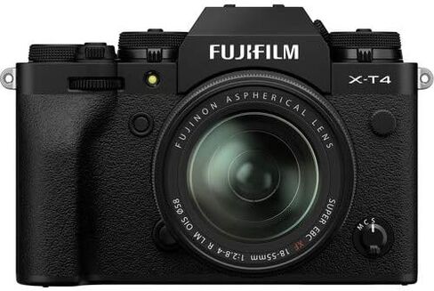 كاميرا Fujifilm X-T4 الرقمية بدون مرآة مع عدسة XF 18-55 مم f/2.8-4 R LM OIS (أسود)، تتضمن: بطاقة ذاكرة SanDisk Extreme SDXC سعة 64 جيجابايت، وفلتر للأشعة فوق البنفسجية 58 مم + المزيد (6 عناصر) in Saudi Arabia