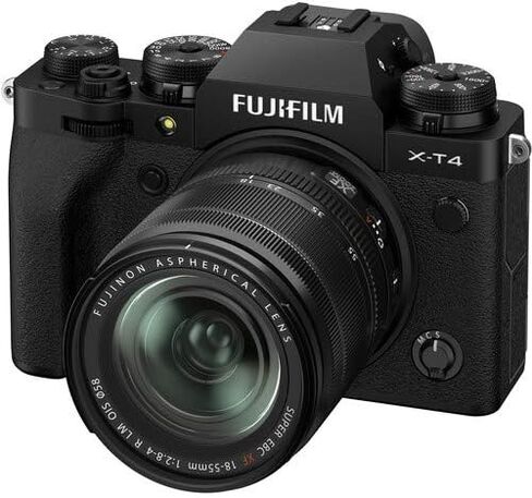 كاميرا Fujifilm X-T4 الرقمية بدون مرآة مع عدسة XF 18-55 مم f/2.8-4 R LM OIS (أسود)، تتضمن: بطاقة ذاكرة SanDisk Extreme SDXC سعة 64 جيجابايت، وفلتر للأشعة فوق البنفسجية 58 مم + المزيد (6 عناصر) in Saudi Arabia