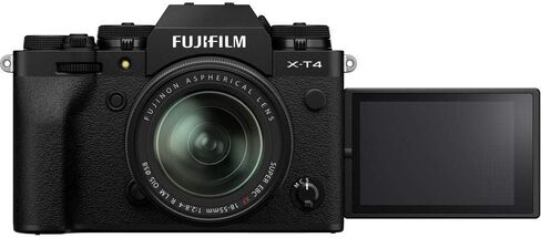 كاميرا Fujifilm X-T4 الرقمية بدون مرآة مع عدسة XF 18-55 مم f/2.8-4 R LM OIS (أسود)، تتضمن: بطاقة ذاكرة SanDisk Extreme SDXC سعة 64 جيجابايت، وفلتر للأشعة فوق البنفسجية 58 مم + المزيد (6 عناصر) in Saudi Arabia