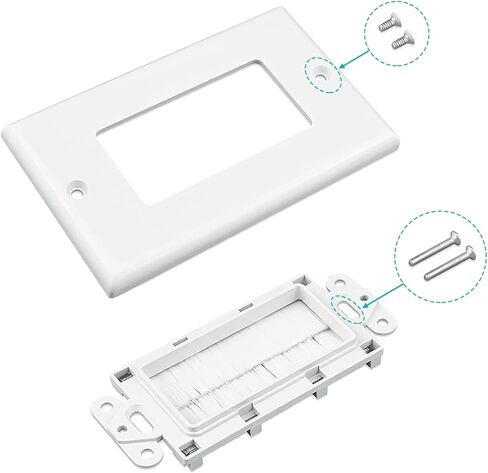 1 لوحة حائط لفرشاة عصابة (10 عبوات)، لوحة حائط بنمط زخرفي، فرشاة بيضاء تمر عبر كابل حائط من خلال إدخال كابل عصابة واحدة لأسلاك السماعات، محورية، HDMI، الشبكة، HDTV، أنظمة المسرح المنزلي in Kuwait