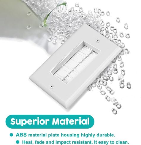 1 لوحة حائط لفرشاة عصابة (10 عبوات)، لوحة حائط بنمط زخرفي، فرشاة بيضاء تمر عبر كابل حائط من خلال إدخال كابل عصابة واحدة لأسلاك السماعات، محورية، HDMI، الشبكة، HDTV، أنظمة المسرح المنزلي in Kuwait