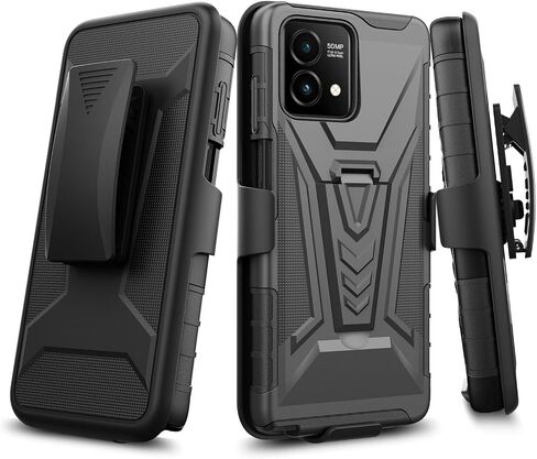 for Motorola Moto G Stylus 5G (2023) XT2315 - Shockproof Phone Case w/Belt Clip Holster - VX Black in Saudi Arabia
