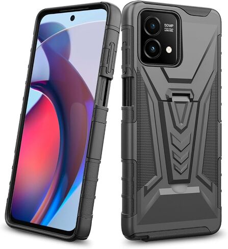 for Motorola Moto G Stylus 5G (2023) XT2315 - Shockproof Phone Case w/Belt Clip Holster - VX Black in Saudi Arabia