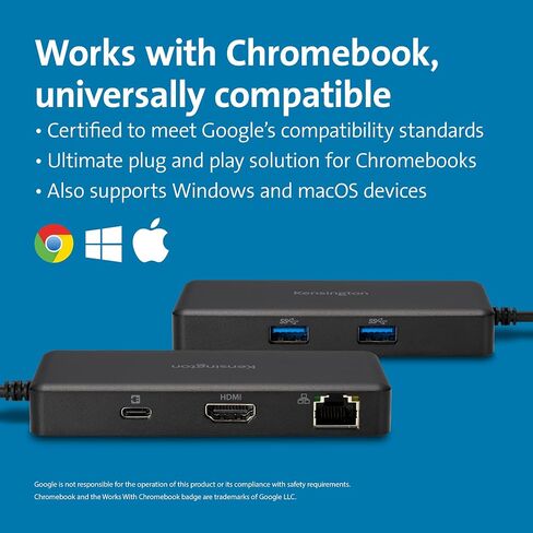 Kensington G1000P USB-C Mini Dock Single 4K Video via HDMI with 85W Power Pass-Through for Chromebook, Windows, MacBooks, iPad and Other Type-C Devices(K35200WW) Black in Saudi Arabia