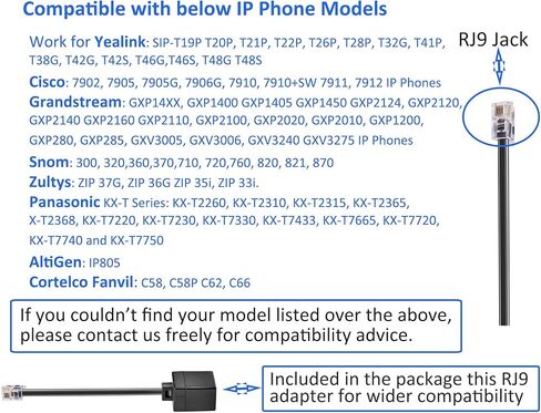 سماعة هاتف مع مقبس RJ9 للخطوط الأرضية للمكاتب، سماعة رأس لمركز الاتصال مع ميكروفون عازل للضوضاء لهاتف IP، تعمل مع Yealink T21P T42G T46G T48G Grandstream in Kuwait