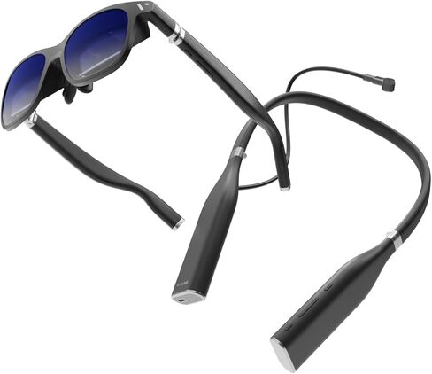 VITURE One XR/AR Smart Glasses & Neckband Pack, Official Partner of PSPlay & XBXPlay, Remote Play, Compatible with Playstation/Xbox/PC Games, Streaming On The Go, 128GB Storage, Bluetooth (Jet Black) in Kuwait