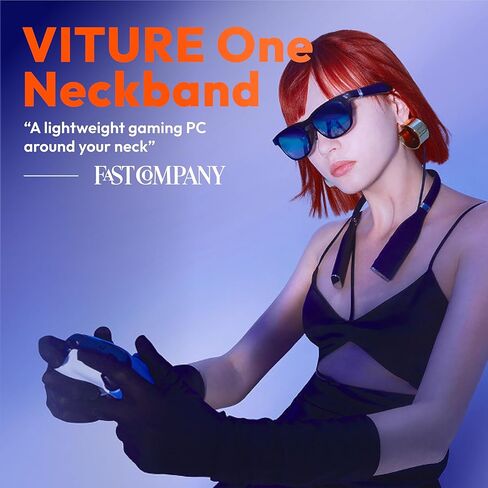 VITURE One XR/AR Smart Glasses & Neckband Pack, Official Partner of PSPlay & XBXPlay, Remote Play, Compatible with Playstation/Xbox/PC Games, Streaming On The Go, 128GB Storage, Bluetooth (Jet Black) in Kuwait