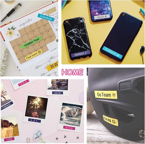 شريط ملصقات DYMO COLORPOP متوافق مع LabelPros، استبدال الملصقات المتوافقة لشريط الملصقات DYMO D1 12 مم 0.47 بوصة لـ LabelManager 160 210D 280 360D 420P، أبيض على أزرق/وردي/أرجواني لامع، 6 عبوات in Kuwait