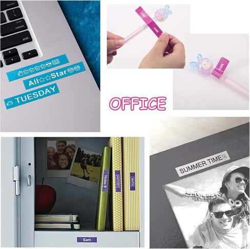 شريط ملصقات DYMO COLORPOP متوافق مع LabelPros، استبدال الملصقات المتوافقة لشريط الملصقات DYMO D1 12 مم 0.47 بوصة لـ LabelManager 160 210D 280 360D 420P، أبيض على أزرق/وردي/أرجواني لامع، 6 عبوات in Kuwait