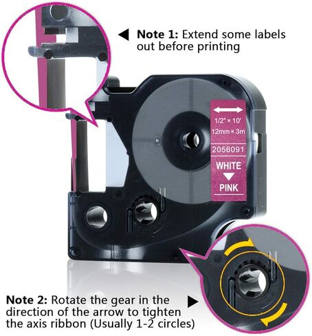 شريط ملصقات DYMO COLORPOP متوافق مع LabelPros، استبدال الملصقات المتوافقة لشريط الملصقات DYMO D1 12 مم 0.47 بوصة لـ LabelManager 160 210D 280 360D 420P، أبيض على أزرق/وردي/أرجواني لامع، 6 عبوات in Kuwait