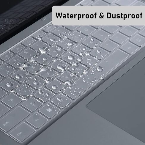 غطاء لوحة المفاتيح الفاخر EooCoo رفيع للغاية لجهاز Microsoft Surface Laptop Go 2/1 2023-2020، الطراز: 2013/1943، تخطيط أمريكي، جلد شفاف من مادة TPU in Saudi Arabia