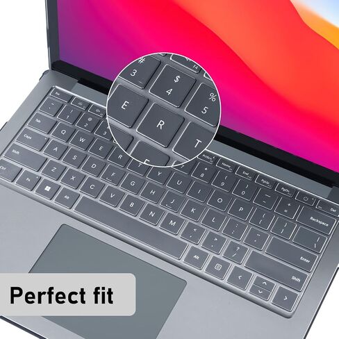 غطاء لوحة المفاتيح الفاخر EooCoo رفيع للغاية لجهاز Microsoft Surface Laptop Go 2/1 2023-2020، الطراز: 2013/1943، تخطيط أمريكي، جلد شفاف من مادة TPU in Saudi Arabia