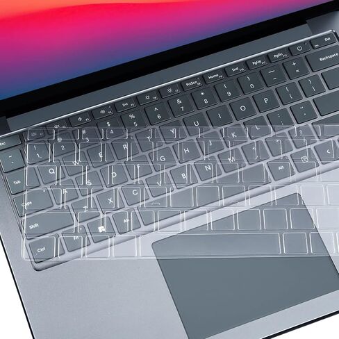 غطاء لوحة المفاتيح الفاخر EooCoo رفيع للغاية لجهاز Microsoft Surface Laptop Go 2/1 2023-2020، الطراز: 2013/1943، تخطيط أمريكي، جلد شفاف من مادة TPU in Saudi Arabia