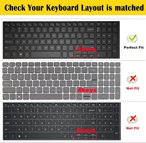 قطعتان من غطاء لوحة المفاتيح متوافق مع سلسلة Dell Inspiron 15 3000 5000 7000 مقاس 15.6 بوصة؛ سلسلة Dell Inspiron 17 5000 مقاس 15.6 بوصة؛ سلسلة Dell Inspiron 17 5000 مقاس 17.3 بوصة؛ سلسلة Dell G3 مقاس 17.3 بوصة (مزودة بلوحة مفاتيح رقمية) in Saudi Arabia
