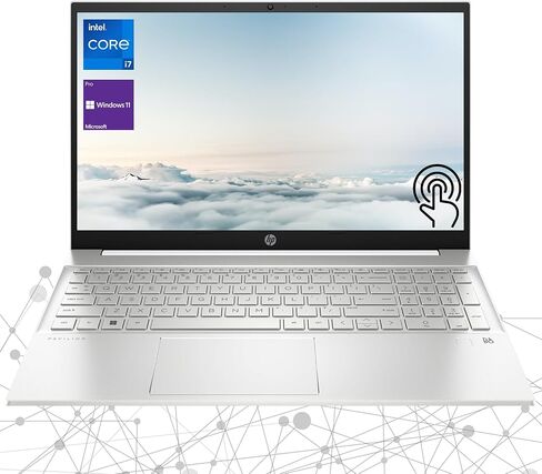 HP Pavilion Laptop, 15.6" FHD Touchscreen, 13th Gen Intel Core i7-1355U, 32GB RAM, 1TB PCIe SSD, Webcam, Type-C, FP Reader, Backlit KB, Wi-Fi 6, Windows 11 Pro, White in Saudi Arabia