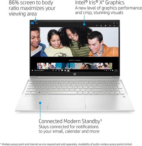 HP Pavilion Laptop, 15.6" FHD Touchscreen, 13th Gen Intel Core i7-1355U, 32GB RAM, 1TB PCIe SSD, Webcam, Type-C, FP Reader, Backlit KB, Wi-Fi 6, Windows 11 Pro, White in Saudi Arabia