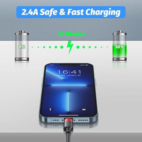 Bkduice 3Pack كابل iPhone قصير 1 قدم، سلك شاحن iPhone 1 قدم Lightning إلى USB كابل مزامنة البيانات 12 بوصة سلك شحن سريع متوافق مع iPhone 12/11 Pro/X/XR/XS Max/Plus/8/7/6، أحمر in Saudi Arabia