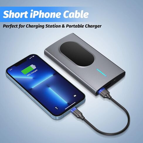 Bkduice 3Pack كابل iPhone قصير 1 قدم، سلك شاحن iPhone 1 قدم Lightning إلى USB كابل مزامنة البيانات 12 بوصة سلك شحن سريع متوافق مع iPhone 12/11 Pro/X/XR/XS Max/Plus/8/7/6، أحمر in Kuwait