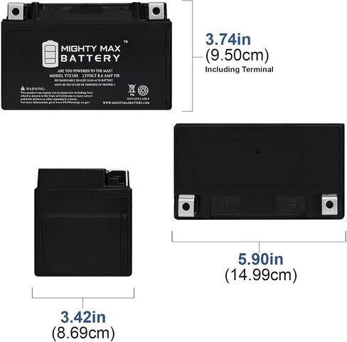 Mighty Max Battery YTZ10S -12 Volt 8.6 AH, 190 CCA, Rechargeable Maintenance Free SLA AGM Motorcycle Battery in Saudi Arabia