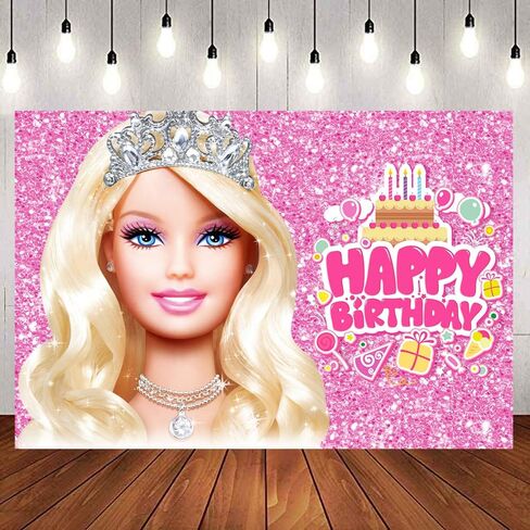 Withu Pink Backdrop for Girls Lady Women Birthday Party Sparkle Cake Table Decor Photoshoot Studio Video Photography Background Banner Photo Props in Kuwait