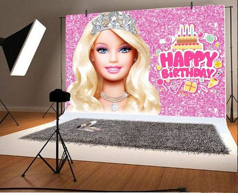 Withu Pink Backdrop for Girls Lady Women Birthday Party Sparkle Cake Table Decor Photoshoot Studio Video Photography Background Banner Photo Props in Kuwait