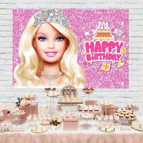 Withu Pink Backdrop for Girls Lady Women Birthday Party Sparkle Cake Table Decor Photoshoot Studio Video Photography Background Banner Photo Props in Kuwait
