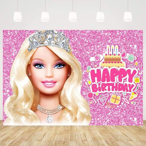Withu Pink Backdrop for Girls Lady Women Birthday Party Sparkle Cake Table Decor Photoshoot Studio Video Photography Background Banner Photo Props in Kuwait
