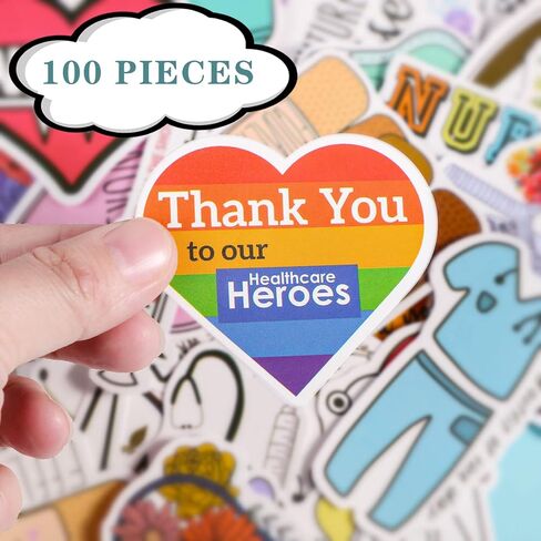 100 قطعة من ملصقات يوم الممرضات الصغيرة للمستشفى من الفينيل ملصقات مقاومة للماء ملصقات ممرضة مقاومة للماء ملصقات الكمبيوتر المحمول الطبية ملصقات كرتونية من الفينيل للتمريض لتزيين زجاجة المياه والكمبيوتر المحمول in Kuwait