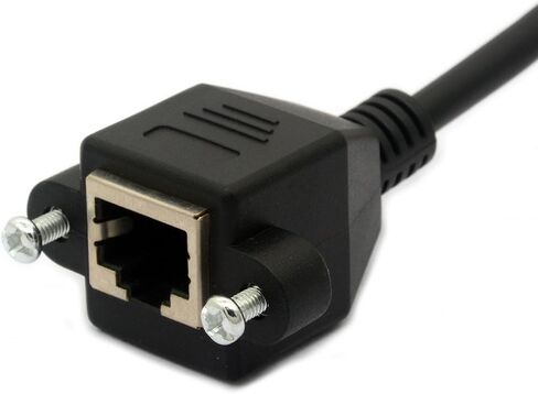 RJ45 Ethernet Extension Cable Cat 5E/5 Cat 6 Male to Female Shielded Screw Panel Mount Internet LAN Network Lead (0.3M) in Saudi Arabia