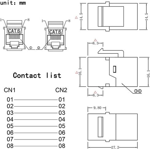 rgzhihuifz rj45 مقرنة، مقرنة إيثرنت 2 حزمة، كابل إيثرنت موسع rj45 كيستون جاك cat6 مقرنة أنثى إلى أنثى (2pack، rj45 إلى rj45 مقرنة) in Saudi Arabia