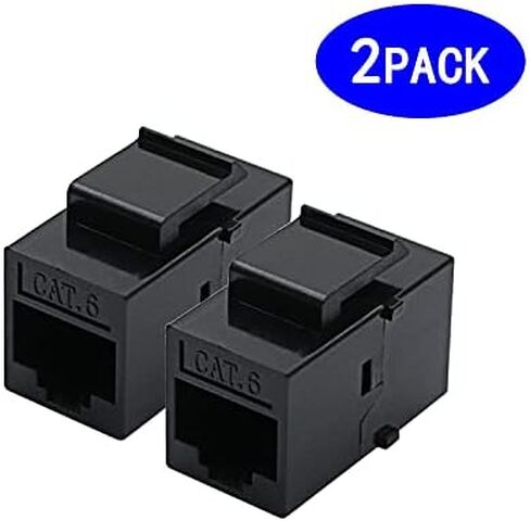 rgzhihuifz rj45 مقرنة، مقرنة إيثرنت 2 حزمة، كابل إيثرنت موسع rj45 كيستون جاك cat6 مقرنة أنثى إلى أنثى (2pack، rj45 إلى rj45 مقرنة) in Saudi Arabia