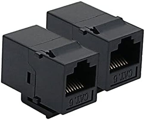 rgzhihuifz rj45 مقرنة، مقرنة إيثرنت 2 حزمة، كابل إيثرنت موسع rj45 كيستون جاك cat6 مقرنة أنثى إلى أنثى (2pack، rj45 إلى rj45 مقرنة) in Saudi Arabia