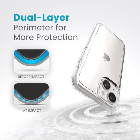 حافظة Speck Clear iPhone 15 - نحيفة، حماية من السقوط - لهاتف iPhone 15، iPhone 14 وiPhone 13 - مقاومة للخدش، مضادة للأصفر، حافظة هاتف 6.1 بوصة - GemShell Clear in Saudi Arabia