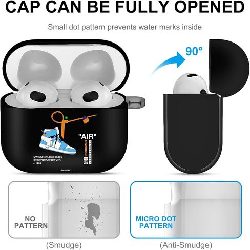 Gedicht for Airpods 3rd Generation Case Air Sports Shoes, Protective TPU Soft Cases Cover Rugged for Apple Airpod 3 Case with Keychain for Women Men，Black Red in Kuwait