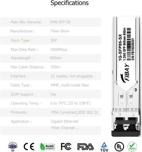 وحدة ارسال واستقبال 1000BASE-SX SFP متوافقة مع اتش بي اي اروبا J4858D J4858DCM JL745A بروكيرف J4858C J4858B J4858A 850nm 550m DDM دوبلكس LC MMF من اوبستران in Kuwait