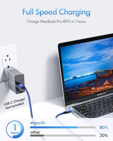 etguuds كابل USB C إلى USB C بطول 3 أقدام، 3 حزم PD 60 وات سلك شحن سريع من النوع C إلى النوع C لهاتف Samsung Galaxy S23 S22 S21 S20 Ultra S10 Note 20 5G، Z Flip Fold 5 4 3، Tab S8 S8+، Pixel، USB C حاسوب محمول in Kuwait