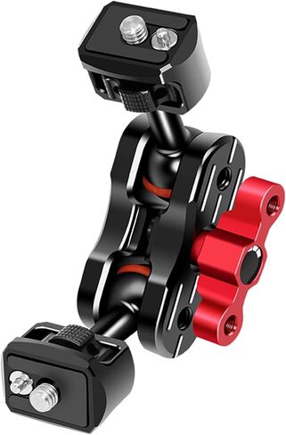 CofunKool Aluminum Magic arm with 1/4"-20 Screws Retractable Pins, 360 Degree Rotation, Articulating Magic Arm Double Ball Head Adapter for Monitor, Camera, and Lights, Max Load of 12 Ibs in Kuwait