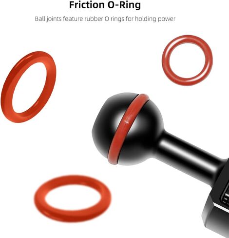 CofunKool Aluminum Magic arm with 1/4"-20 Screws Retractable Pins, 360 Degree Rotation, Articulating Magic Arm Double Ball Head Adapter for Monitor, Camera, and Lights, Max Load of 12 Ibs in Kuwait