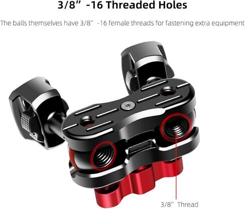 CofunKool Aluminum Magic arm with 1/4"-20 Screws Retractable Pins, 360 Degree Rotation, Articulating Magic Arm Double Ball Head Adapter for Monitor, Camera, and Lights, Max Load of 12 Ibs in Kuwait