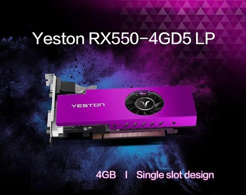 بطاقات رسومات للالعاب AMD راديون RX550 من يستون، 4G/128bit/GDDR5 6000MHz VGA + HD + DVI-D وحدة معالجة رسومات جرافيكية منخفضة، بطاقة فيديو لسطح المكتب in Kuwait