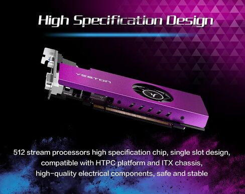 بطاقات رسومات للالعاب AMD راديون RX550 من يستون، 4G/128bit/GDDR5 6000MHz VGA + HD + DVI-D وحدة معالجة رسومات جرافيكية منخفضة، بطاقة فيديو لسطح المكتب in Kuwait