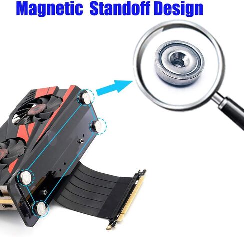 اتش ال تي مسند عمودي لبطاقة الرسومات PCI-E 3.0 16X مع كيبل تمديد PCI-E عالي السرعة وحامل مغناطيسي لحافظة ايه تي اكس ذاتية الصنع in Kuwait