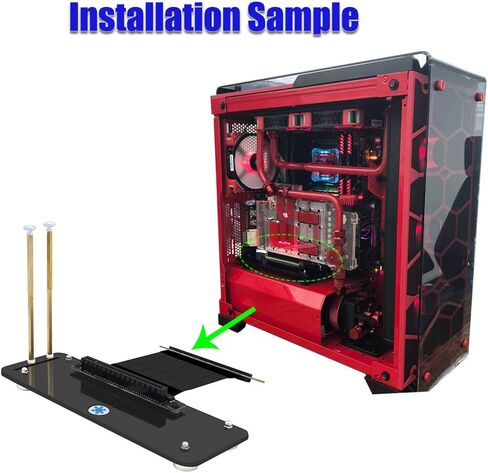 اتش ال تي مسند عمودي لبطاقة الرسومات PCI-E 3.0 16X مع كيبل تمديد PCI-E عالي السرعة وحامل مغناطيسي لحافظة ايه تي اكس ذاتية الصنع in Kuwait