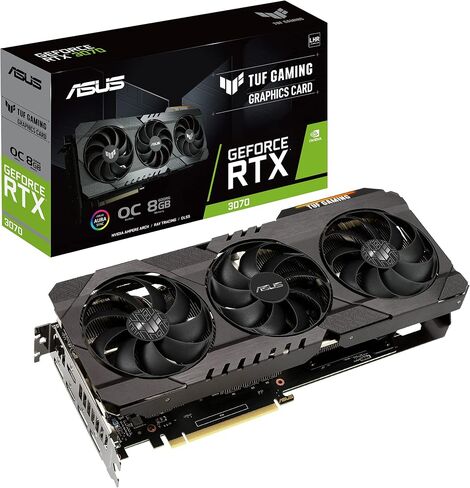 اسس بطاقة رسومات للالعاب نفيديا جيفورس ار تي اكس 3070 O8G V2 من تاف (في جي ايه)، 8GB Gddr6، 256 بت، سرعة ذاكرة 14 جيجابايت في الثانية، 1815 ميجاهرتز in Saudi Arabia
