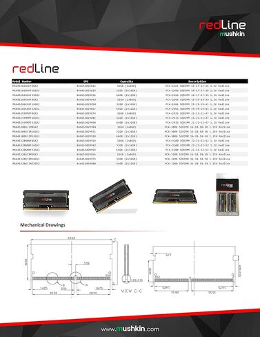 Mushkin Redline Notebook - ذاكرة الوصول العشوائي للكمبيوتر المحمول DDR4 للألعاب - 64 جيجابايت (2 × 32 جيجابايت) مجموعة ذاكرة SODIMM - 3200 ميجاهرتز (PC4-25600) CL-16 - ذاكرة الوصول العشوائي 260 دبوس 1.35 فولت - قناة مزدوجة - جهد منخفض - (MRA4S320GJJM32GX2 in Kuwait