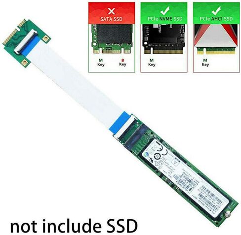 بديل من هواشينغ سودا لM.2 مفتاح M (NGFF) NVMe SSD الى بطاقة محول منفذ الملحقات الإضافية السريع ميني ويندوز 10 مع كابل in Saudi Arabia