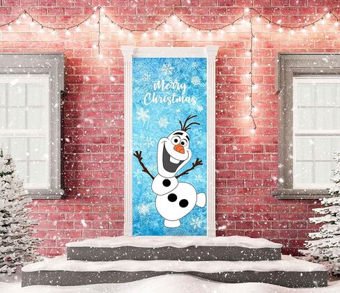 عيد الميلاد ثلج غطاء الباب عيد الميلاد باب الزينة ثلج أولاف غطاء الباب عيد الميلاد الشتاء الثلج خلفية غطاء الباب للباب الأمامي في الهواء الطلق داخلي المنزل ديكور عيد الميلاد in Kuwait