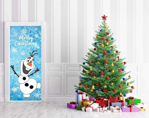 عيد الميلاد ثلج غطاء الباب عيد الميلاد باب الزينة ثلج أولاف غطاء الباب عيد الميلاد الشتاء الثلج خلفية غطاء الباب للباب الأمامي في الهواء الطلق داخلي المنزل ديكور عيد الميلاد in Kuwait